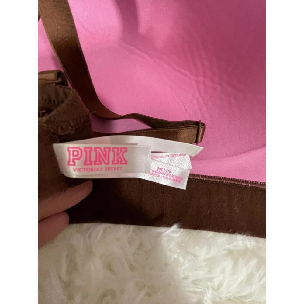 VS PINK Bra 34C Wear Everwhere Wireless Lightly Lined brown - Picture 4 of 4
